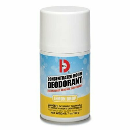 BIG D BigDIndus, Metered Concentrated Room Deodorant, Lemon Scent, 7 Oz Aerosol, 12PK 451